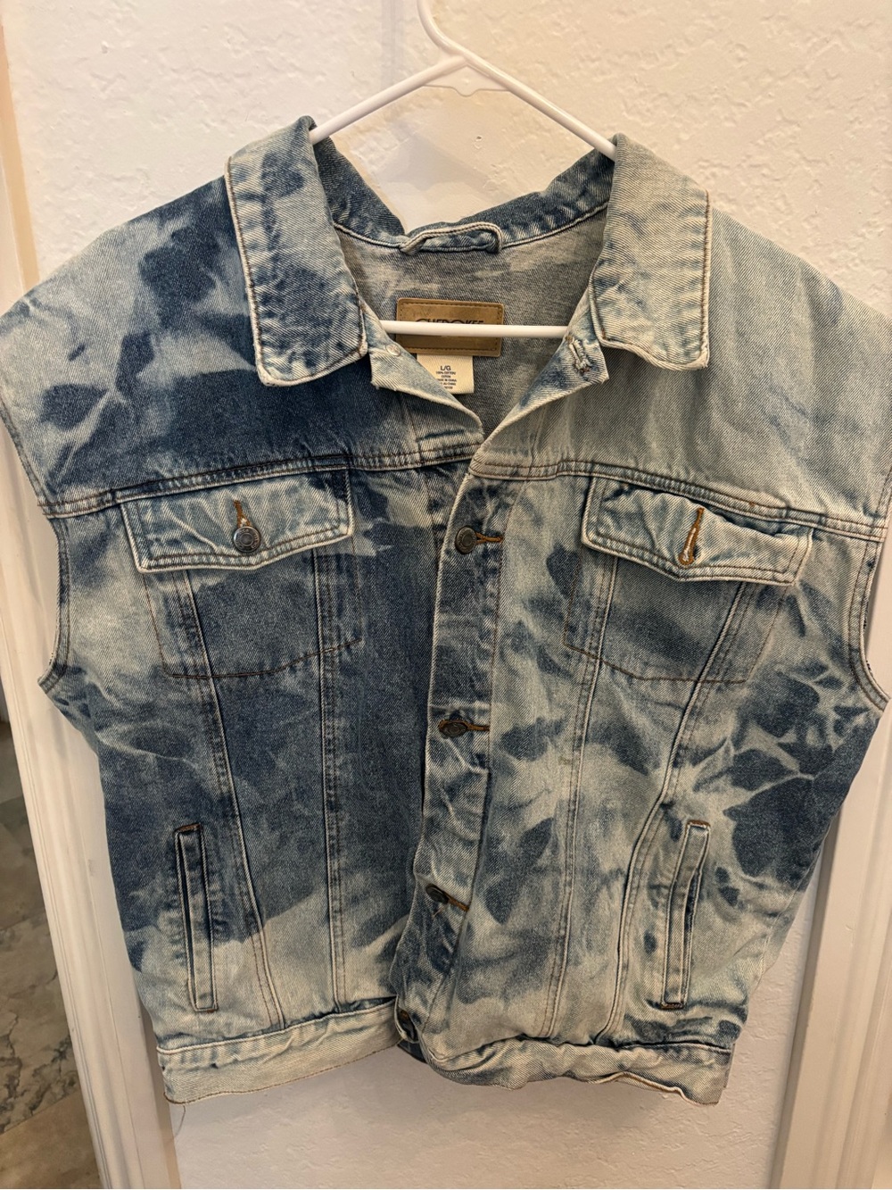 Cherokee Blue Tie-Dye Denim Vest